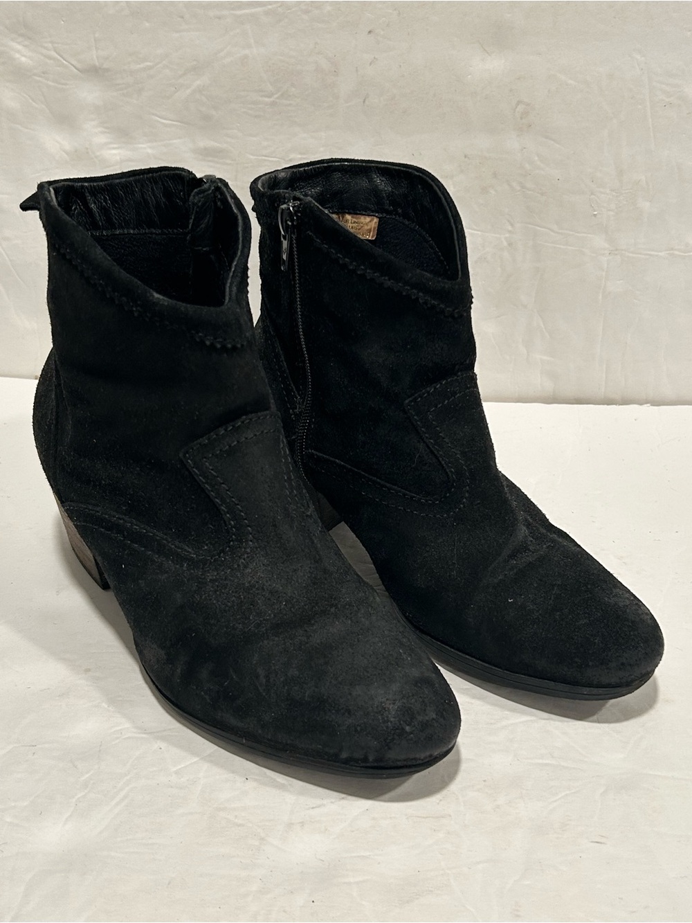 Taos Craft Black Suede Western Cowgirl Ankle Boots Comfort Size 39 (US 8 - 8.5)